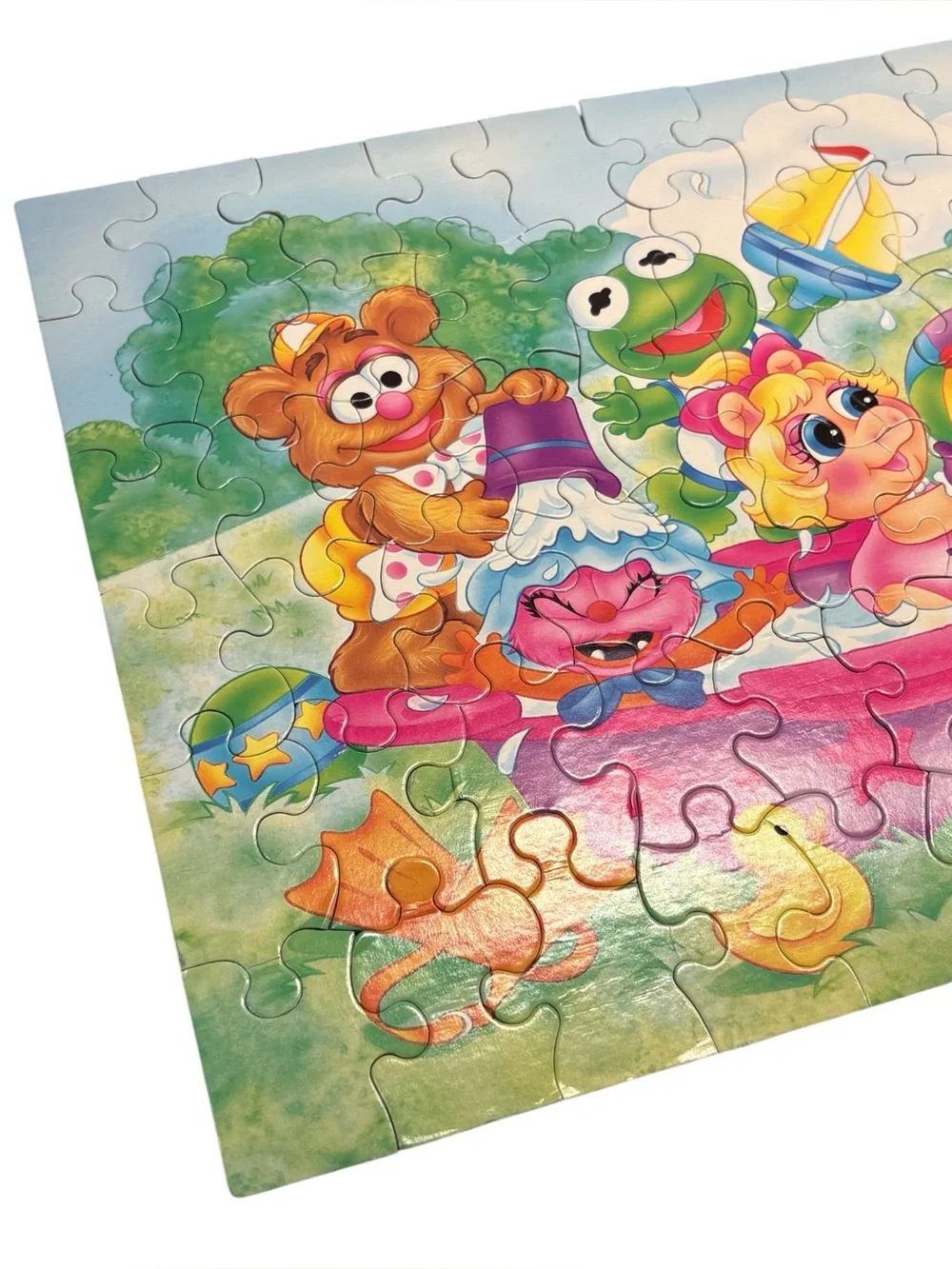 Vintage 80s Muppet Babies 60 Piece Puzzle Swimming Pool Scene